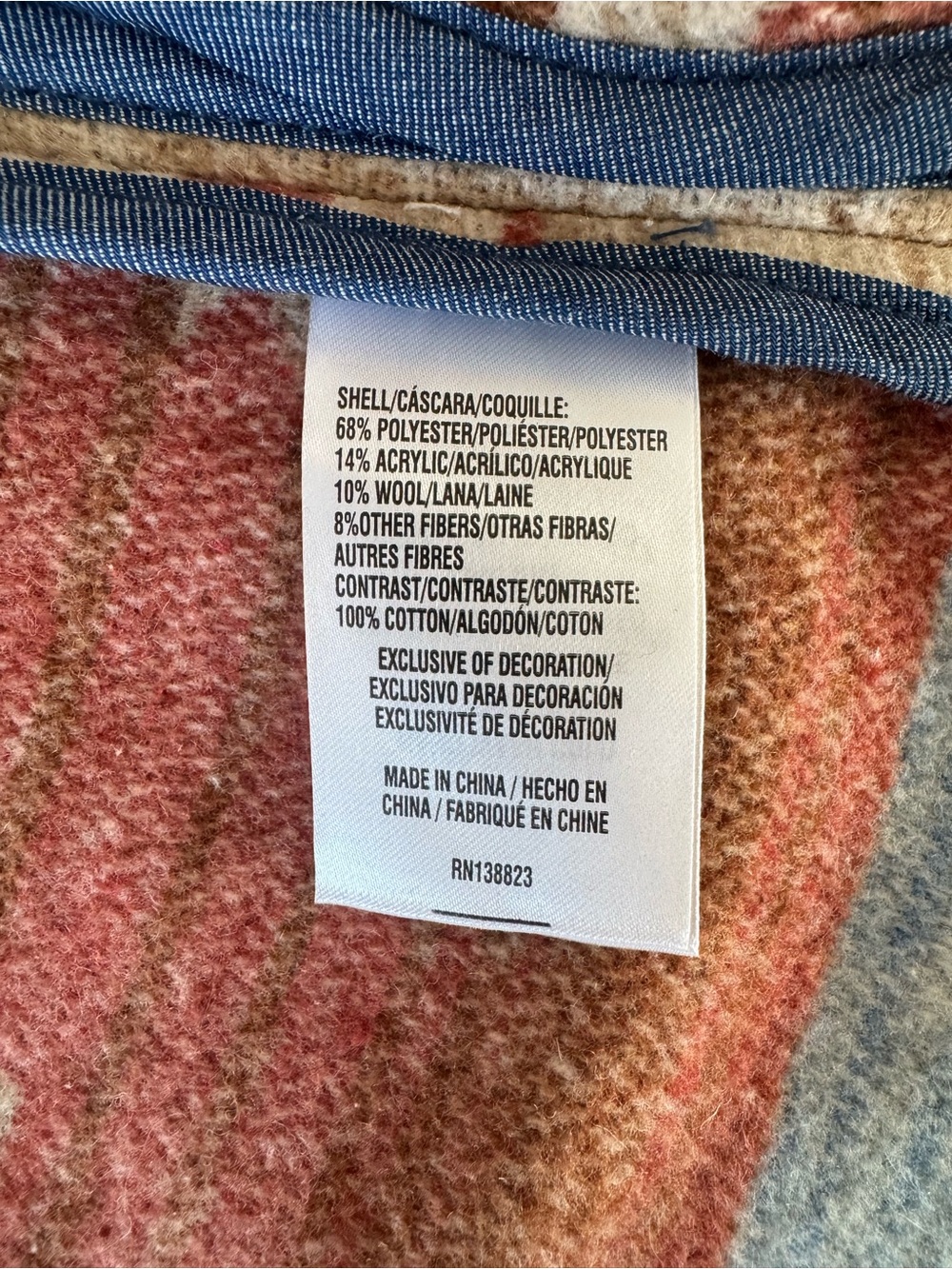 Idyllwind Beige, Rust & Light Blue Patterned Utility Jacket - Picture 8 of 10